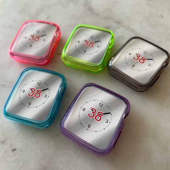 New- Set of 5 Apple Watch 38mm bumper cases - Picture 2 of 9